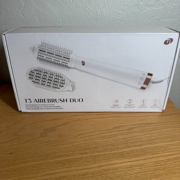 T3 AIREBRUSH DUO Dual-Attachment Blow Dry Brush‎ NWT